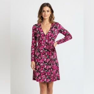 Diane von Furstenberg Silk New Jeanne Floral Wrap Dress Size 6 DVF